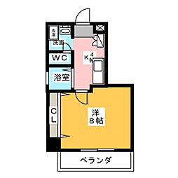 アーバンコート小松 1Kの間取図画像