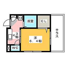 シャトルK 1Kの間取図画像