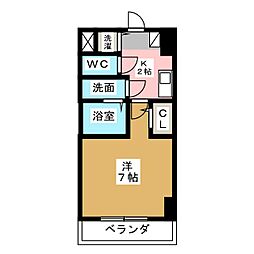 ヴィラマリオン 1Kの間取図画像