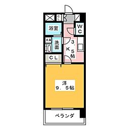 サンハイム桜山 1Kの間取図画像