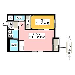 ダ・ヴィンチ吹上 1LDKの間取図画像