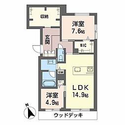 グリシーヌテラス千種 2LDKの間取図画像