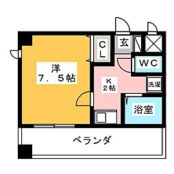 ルーム1フジハイツ 1Kの間取図画像