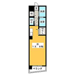 ベルドミール橘 ワンルームの間取図画像