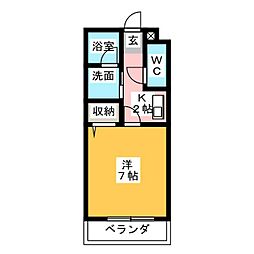 グレースメゾン名海5 2階1Kの間取り