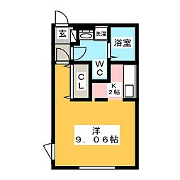 Ｂｒａｎｃｈｅ上前津ＦＲＥＲＥ 4階1Kの間取り