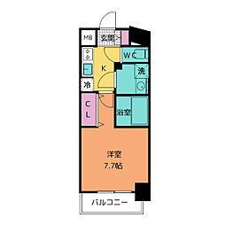 S-RESIDENCE金山altano 3階1Kの間取り