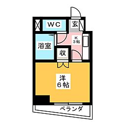 セントラルハイツ中野本町 7階1Kの間取り