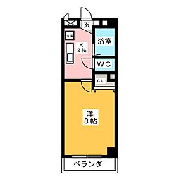 ウエスト　ヴィレッジ 3階1Kの間取り