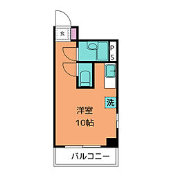 ツインズ1991 3階ワンルームの間取り