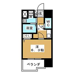 フローライト上前津 6階1Kの間取り