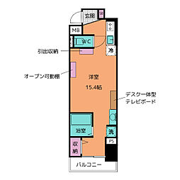 Grand Chainon金山 3階ワンルームの間取り