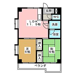 熱田ＡＴビル 8階2LDKの間取り