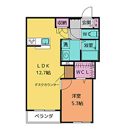 ＢＡＳＥ富岳 4階1LDKの間取り