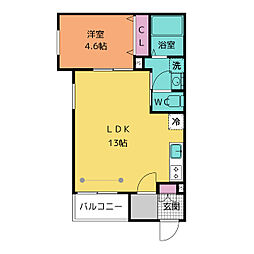 エスポワール エレ 六番町 3階1LDKの間取り