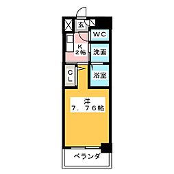 ＡｒｔｉｚＡ東別院 9階1Kの間取り