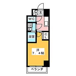 エスリード金山プルミエ 8階1Kの間取り