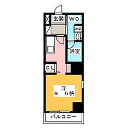 グレーシアコート金山 ワンルームの間取図画像