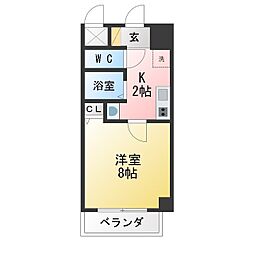 ヤマトマンション大須5 1Kの間取図画像