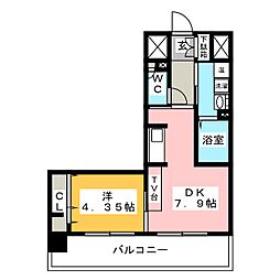 PassaggioHigashibetsuin 1DKの間取図画像
