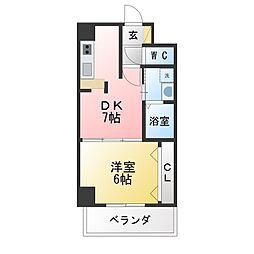ヤマトマンション大須5 1DKの間取図画像