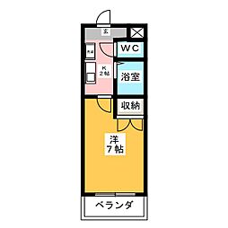 セントラルリッツ 1Kの間取図画像