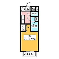ブランシエスタ東別院 1Kの間取図画像