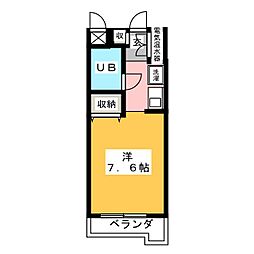 オオサワハイツ ワンルームの間取図画像