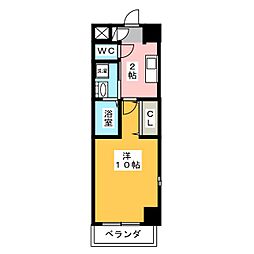 アルシオン 1Kの間取図画像