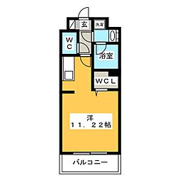 ルクール金山 ワンルームの間取図画像