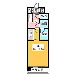フローラル東別院 1Kの間取図画像