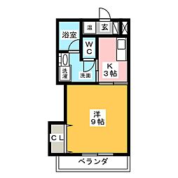 KTハウス 1Kの間取図画像