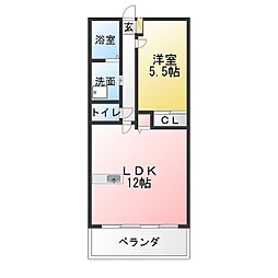 エレガンテ大山 1LDKの間取図画像