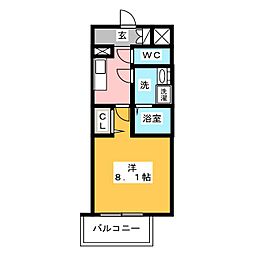 エスリード名古屋東別院 1Kの間取図画像