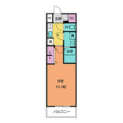 CRESTTAPP金山 1Kの間取図画像