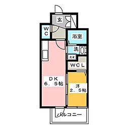 エステムコート名古屋サウスプレミオ 1DKの間取図画像