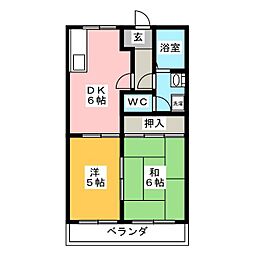 ヴィラロイヤル 2DKの間取図画像