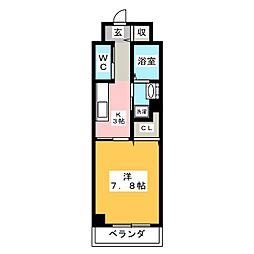 メゾンミール 1Kの間取図画像