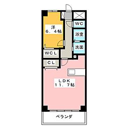 ファミール大山 1LDKの間取図画像