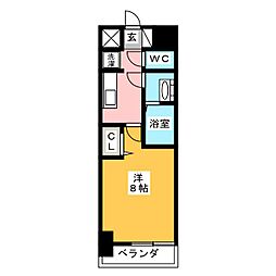 パークベア大須 1Kの間取図画像