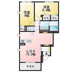 メゾン ソレイユ IX 2LDKの間取図画像
