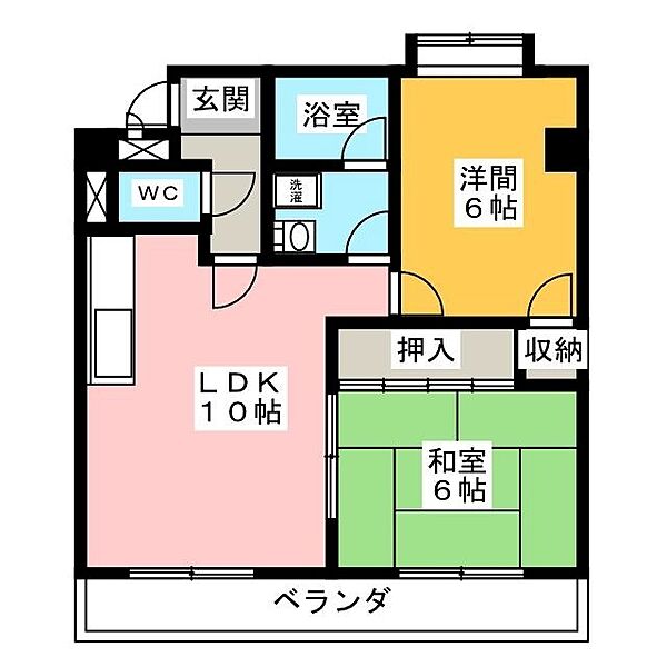 メゾン見晴台 ｜愛知県名古屋市南区弥生町(賃貸マンション2LDK・4階・53.62㎡)の写真 その2