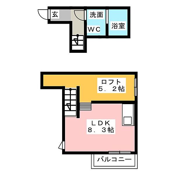 子犬のワルツ ｜愛知県名古屋市南区呼続２丁目(賃貸アパート1R・2階・25.55㎡)の写真 その2