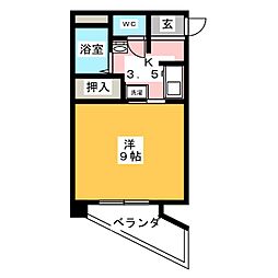 ＨＹマンション 2階1Kの間取り