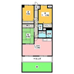 オーキッドマンション星崎 1階3LDKの間取り