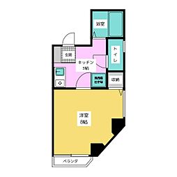 メルローズハイツ 1Kの間取図画像