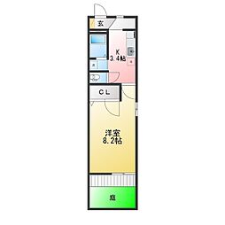 リアコート.1 1Kの間取図画像