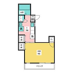 シティハイツ妙音 1Kの間取図画像