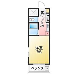 OASES-MIZUHO 1Kの間取図画像