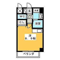 HaleinecourtAratamabashi ワンルームの間取図画像
